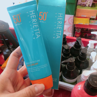 Kem chống nắng thảo dược Herietta Daily Moisture nâng tông, không bết dính SPF50+/PA+++ 70g 