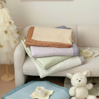 Bộ chăn chần ga gối thêu sợi tencel tự nhiên LIDACO ga phủ chần bông mềm êm decor cho phòng ngủ vintage