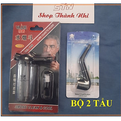 Bộ 2 tẩu thuốc nhựa dẻo gắn điếu và tẩu nước bảo vệ sức khỏe, Shop Thành Nhi CB002
