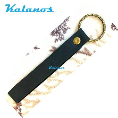 Móc khóa da bò cao cấp đơn giản & sang trọng màu đen Kalanos KMKN110-Den, Móc khóa da bò xịn thanh lịch thời trang