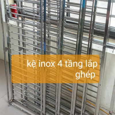 kệ để đồ nhà bếp inox 4 tầng c 100 ,d 79 ,s40 