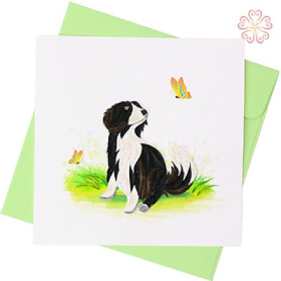 Thiệp Giấy Xoắn Nghệ Thuật - Chú Chó Nhỏ