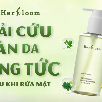 Sữa Rửa Mặt Herbloom Kiêm Tẩy Trang Green Clear Vegan Cleansing Oil to Foam (2in1) 200ML