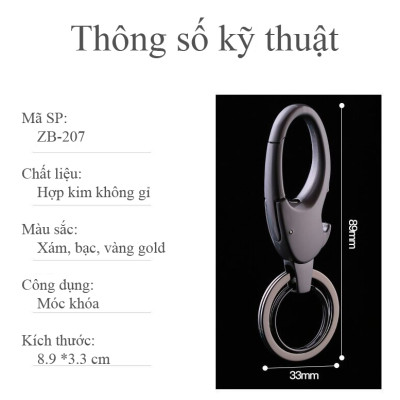 Móc Chìa Khóa Ô tô Xe Máy ZB-207 Có Móc Đỉa Quần Kiêm Mở Nắp Chai Tiện Dụng ( giao màu ngẫu nhiên )