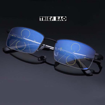 Kính lão thị, kính viễn thị Nam nữ KVM367 hàng đẹp xẻ cước chống as xanh Gọng TITANIUM càng dẻo chuẩn độ hàng Hot loại I