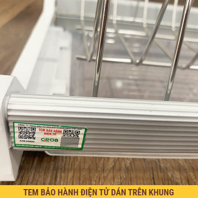 Giá để bát đĩa trong tủ bếp 2 tầng inox 304 vĩnh viễn không han gỉ thương hiệu Grob