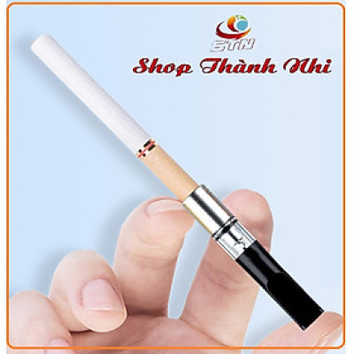 Tẩu thuốc nhựa dẻo kiêm lọc thuốc bảo vệ sức khỏe, màu bạc, SHop Thành Nhi STN10011