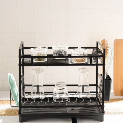 Kệ úp bát đĩa nhà bếp đa năng 2 tầng kèm khay hứng nước . Phân phối bởi Cobi Home.