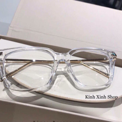 Kính mắt thời trang cho nam và nữ dáng vuông basic trắng trong 