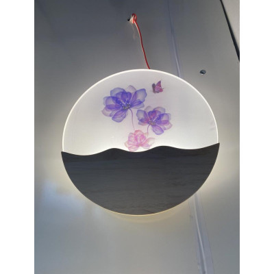 Đèn gắn tường hình 3 bông hoa tím - bóng led tiết kiệm điện