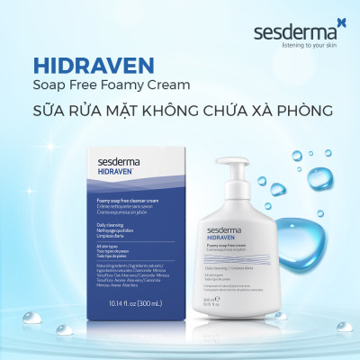 Sữa rửa mặt tạo bọt không chứa xà phòng Sesderma Hidraven cho mọi loại da 300ml