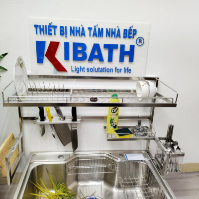 Kệ Úp Chén Trên Bồn Rửa Kibath Inox 304 1 Tầng, KB-909