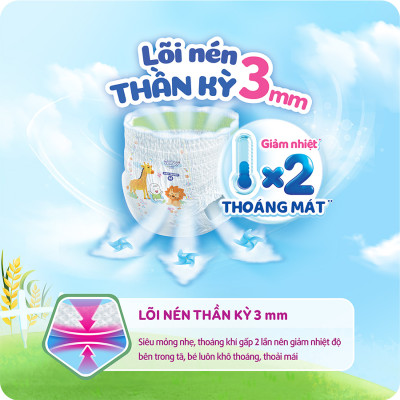 Tã quần Bobby Siêu thoáng M76/L68/XL62/XXL56