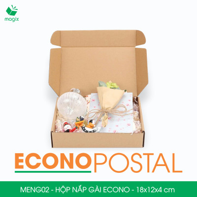 MENG02 - 18x12x4 cm - 100 Hộp carton nắp gài đóng hàng giá rẻ, hộp gói hàng, hộp quà thời trang