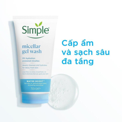 Gel Rửa Mặt Simple Micellar Gel Wash 150ml