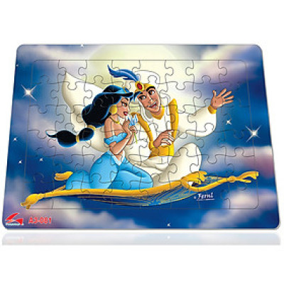 Xếp hình Tia Sáng Aladin và cây đèn thần  (48 Mảnh Ghép) - Tặng kèm câu đố mặt sau cho bé