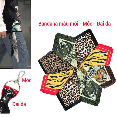 Bộ sưu tập khăn vuông bandana cotton họa tiết báo cá tính (54x54cm)