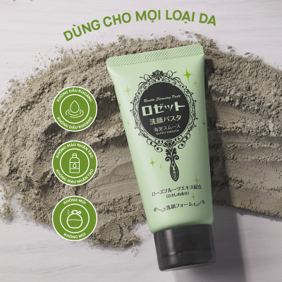Sữa Rửa Mặt Thu Nhỏ Lỗ Chân Lông 80G Rosette Face Wash Pasta Sea Clay Smooth