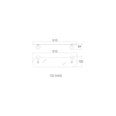 Kệ kính 50cm CS-5405 - INOX SUS 304