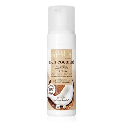 [Deal Hè 69k] Sữa rửa mặt tạo bọt Eveline Rich Coconut tinh dầu dừa 150ML