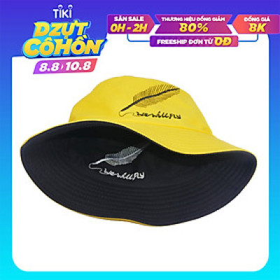 Nón bucket tai bèo thêu hình chiếc lá We Will Fly, may 2 lớp với 2 màu khác nhau độc đáo, vải cotton mềm mại thoải mái