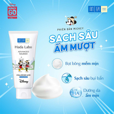 Kem rửa mặt dưỡng ẩm tối ưu Hada Labo Advanced Nourish Hyaluronic Acid Cleanser (80g)