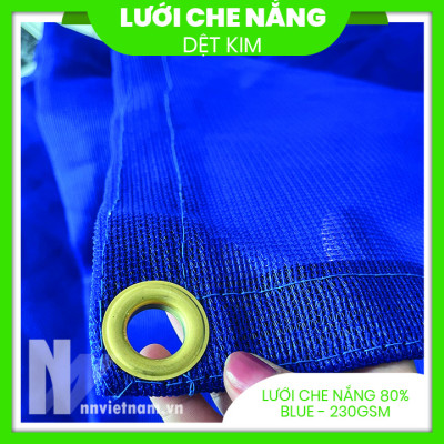 LƯỚI CHE NẮNG 80% MAY VIỀN KHUY - MÀU XANH DƯƠNG - SIZE 2M X 5M