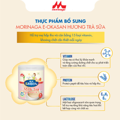 Combo 2 lon Sữa Bầu Morinaga E-Okasan Hương Trà Sữa 800g