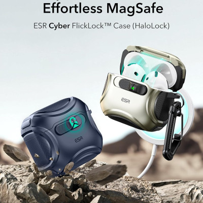 Bao Case ESR Cyber FlickLock Case with HaloLock cho Airpods 4 - Hàng Chính Hãng