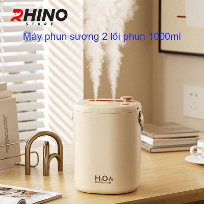 Máy phun sương tạo ẩm tinh dầu Rhino H808 1200ml, 2 lõi phun tích hợp đèn kèm quai treo - Hàng chính hãng