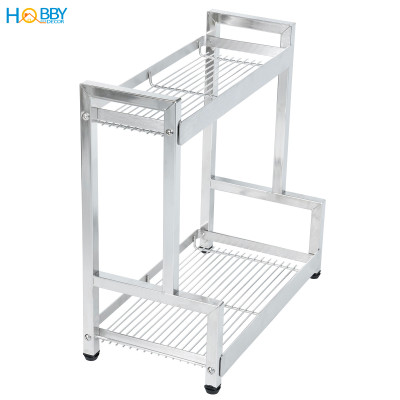 Kệ đựng gia vị nhà bếp 2 tầng Inox 304 đa năng Hobby home decor GV2TN