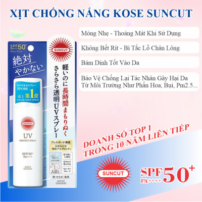 Xịt Chống Nắng Kose Suncut UV Protect Spray SPF50+ PA++++ (60 G & 90 G)