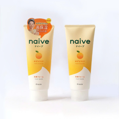 Sữa Rửa Mặt Sạch Sâu Chiết Xuất Quả Thanh Yên Và Ceramide Kracie Naive Face Wash (Yuzu Ceramide) - Tuýp 130G