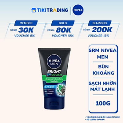 Sữa Rửa Mặt Nivea Men Hạt Mát Xa Sạch Nhờn Mát Lạnh (100G) - 88880