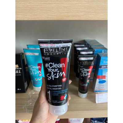 [Mua 1 tặng 1] Gel rửa mặt sạch mụn kiềm dầu Eveline Clean Your Skin 200ml