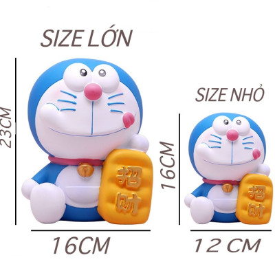 Ống Tiết Kiệm MÈO MÁY DOREAMON CẦM BẢNG HEO TIẾT KIỆM TRANG TRÍ_ Hàng chính hãng