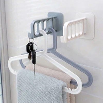 Móc dán tường 4 ô tiện dụng- thoải mái mó đồ trong nhà vệ sinh