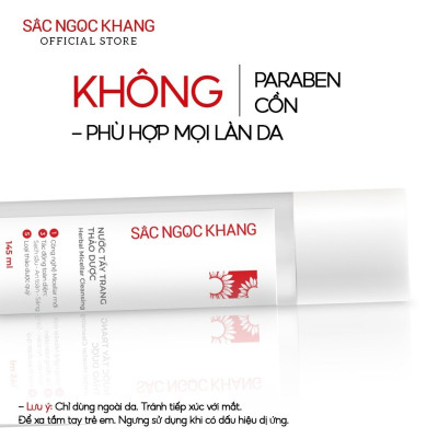 Bộ đôi làm sạch sâu cho da Sắc Ngọc Khang: Nước tẩy trang 145ml + Sữa rửa mặt 100g