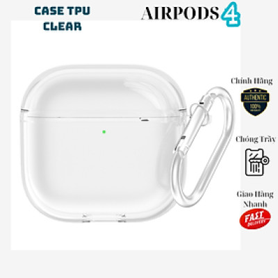 Ốp Case TPU Trong Suốt Dành Cho Airpods 4, chống ố vàng, chống sốc kèm móc treo_ Hàng chính hãng
