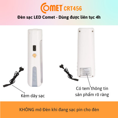 Đèn Pin Sạc Led Comet CRT456 - Công Suất 6W - Bảo Hành 12 Tháng - Hàng Chính Hãng