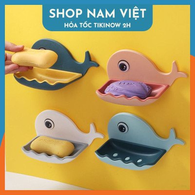 Khay Để Xà Phòng 2 Lớp Dán Tường Cá Voi