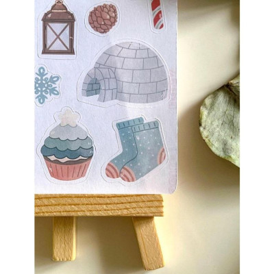 Sticker tự thiết kế - sticker sheet winter day - hình dán sổ, nhật kí bullet journal - unim039