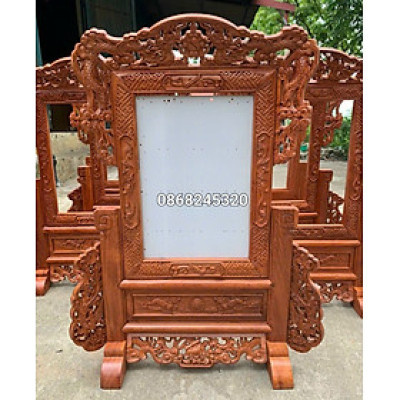 Khung ảnh thờ cúng bằng gỗ gõ đỏ kt lồng ảnh 21×31cm