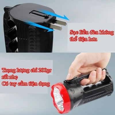 Đèn pin LED 9 bóng sạc xách tay - Hàng chính hãng