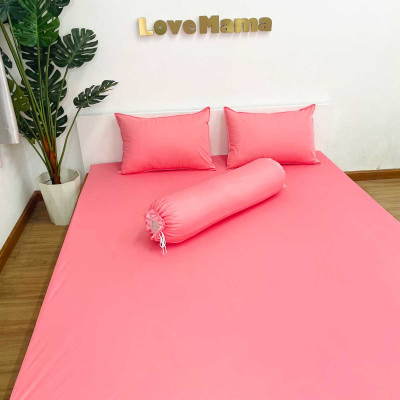 Ga chống thấm màu hồng trơn 1 màu LoveMama vải Cotton mềm mại không nóng