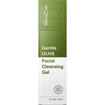 Gel rửa mặt tạo bọt DrCeutics Gentle Olive Facial Cleansing Gel (250g) - Hàng chính hãng