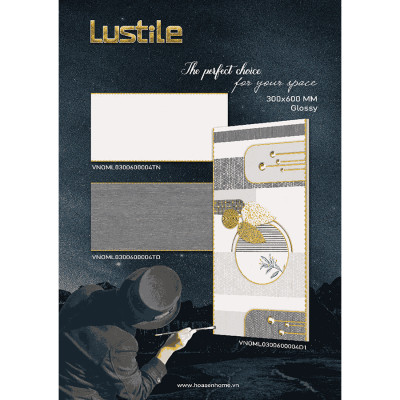 Gạch ốp tường bán sứ LUSTILE VNOML0300600004TN bề mặt bóng, độ hút nước thấp, kích thước 300mmx600mm, thùng 8 viên - Hàng chính hãng