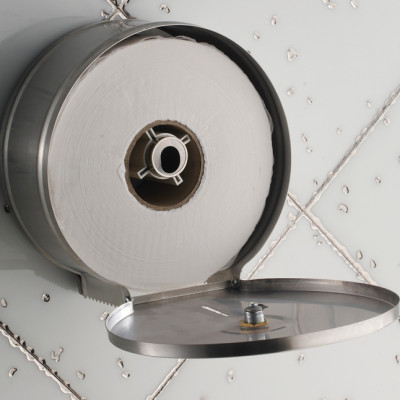 Hộp đựng giấy vệ sinh cuộn lớn gắn tường, Mã M-5822, Chất liệu Inox, Dáng tròn