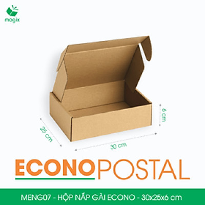 MENG07 - 30x25x6 cm - 20 Hộp carton nắp gài đóng hàng giá rẻ, hộp gói hàng, hộp quà thời trang