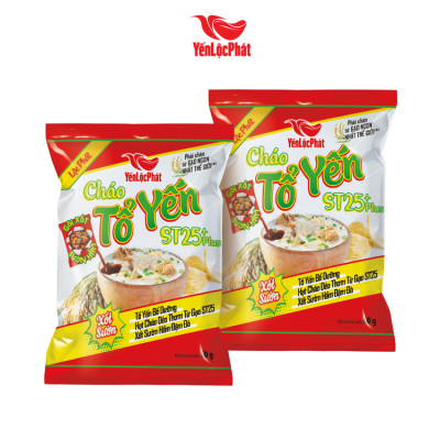 Cháo Tổ Yến ST25 Plus Xốt sườn Yến Lộc Phát gói 60gr - Thùng 30 gói